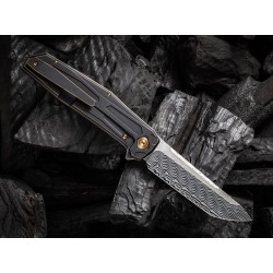 WE Knife Shadowfire Titanium Black & Bronze Damascus